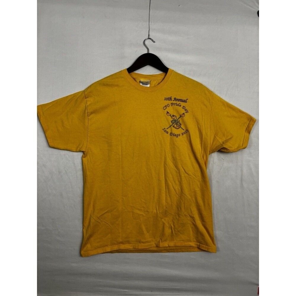 C Port & Company Cpo Pride Day 2013 San Diego Us Navy T Shirt Adult Large Yellow